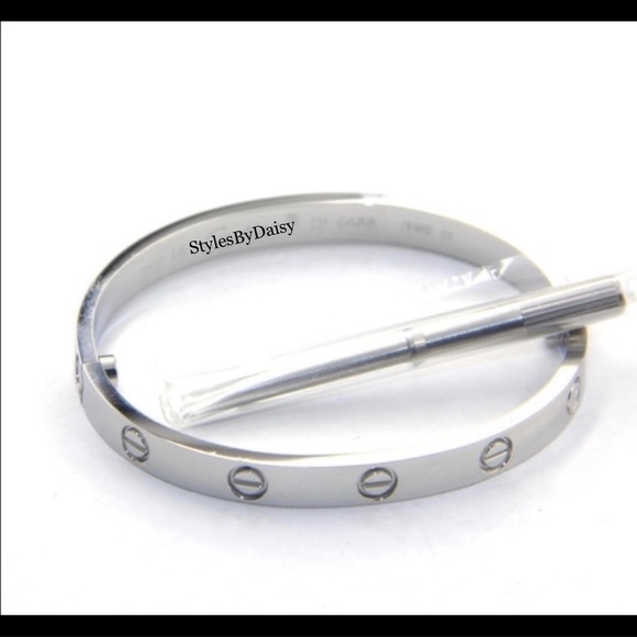 Jewelry - ❤️Silver Stainless Steel 18k gold plated Bangle Bracelet  SZ 16cm